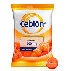 CEBION MANDARINA 500 mg SOBRE  x 12 TABLETAS MASTICABLES