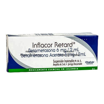 INFLACOR RETARD SUSPENSION INYECTABLE 6 mg/2 mL I.M. CAJA x 2 mL AMPOLLA + JERINGA