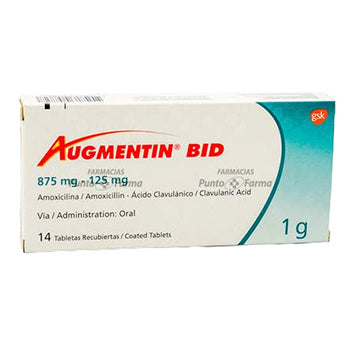 AUGMENTIN BID 875 mg/125 mg CAJA x 14 TABLETAS RECUBIERTAS