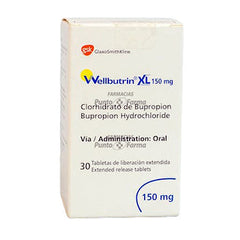 WELLBUTRIN xL 150 mg CAJA x 30 TABLETAS DE LIBERACION PROLONGADA