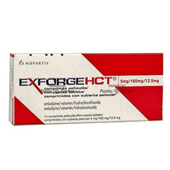 EXFORGE HCT 5/160/12.5 mg CAJA x 14 COMPRIMIDOS RECUBIERTOS