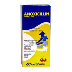 AMOXICILINA 250 mg/5 mL FRASCO x 60 mL POLVO PARA SUSPENSION