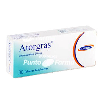 ATORGRAS 20 mg CAJA x 30 TABLETAS RECUBIERTAS