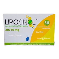 LIPOSINOL 20/10 mg CAJA x 30 COMPRIMIDOS