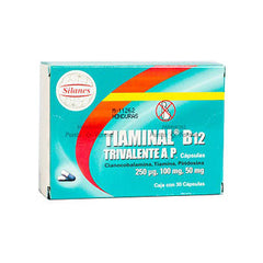 TIAMINAL B12 TRIVALENTE AP 250 mcg 100/50 mg CAJA x 30 CAPSULAS
