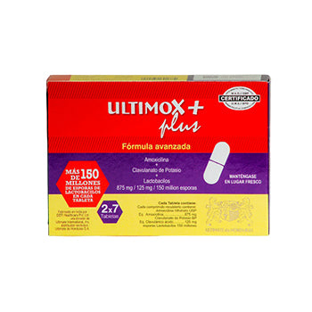 ULTIMOX PLUS 875/125 mg CAJA x 14 TABLETAS