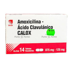 AMOXICILINA + ACIDO CLAVULANICO 875/125 mg CAJA x 14 TABLETAS