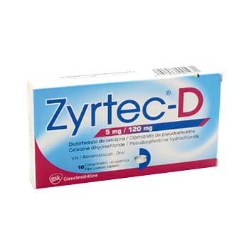 ZYRTEC D 5/120 mg x 1 comprimidos