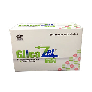 GLICAZET 500/5 mg x 40 tabletas