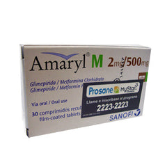 AMARYL M 2 mg/500 mg x 30 COMPRIMIDOS