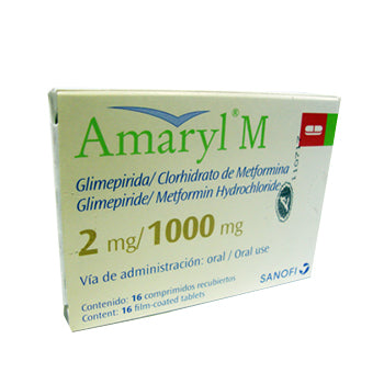 AMARYL M 2 mg/1000 mg x 16 COMPRIMIDOS -5287