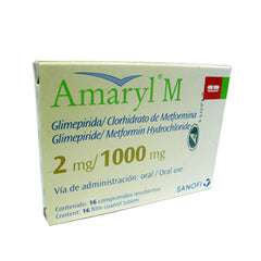 AMARYL M 2 mg/1000 mg x 16 COMPRIMIDOS -5287