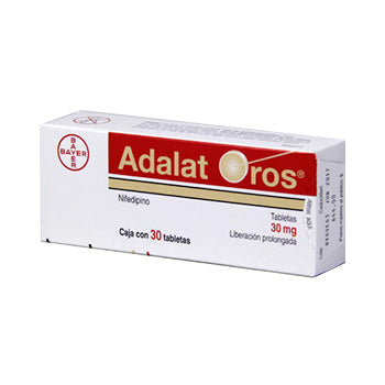 ADALAT OROS NIFEDIPINA 30 mg x 30 tabletas Aliviomeds