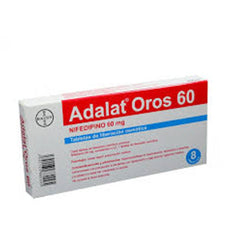 ADALAT OROS 60 mg x 10 tabletas