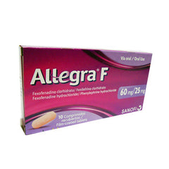 ALLEGRA F 60 mg/25 mg 10 COMPRIMIDOS