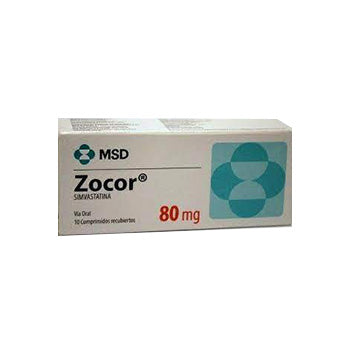 ZOCOR 80 mg x 10 tabletas