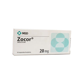 ZOCOR 20 mg x 10 tabletas