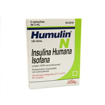 HUMULIN N 3 mL x 5 CARTUCHOS -16148