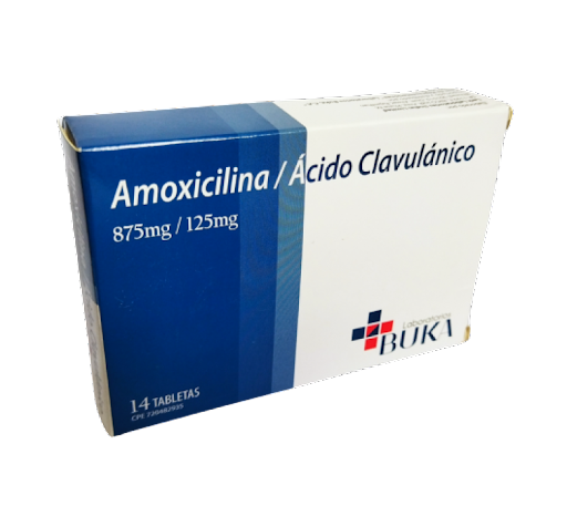 Amoxicilina+Ácido Clavulanico 875/125mg x 14 Tabletas
