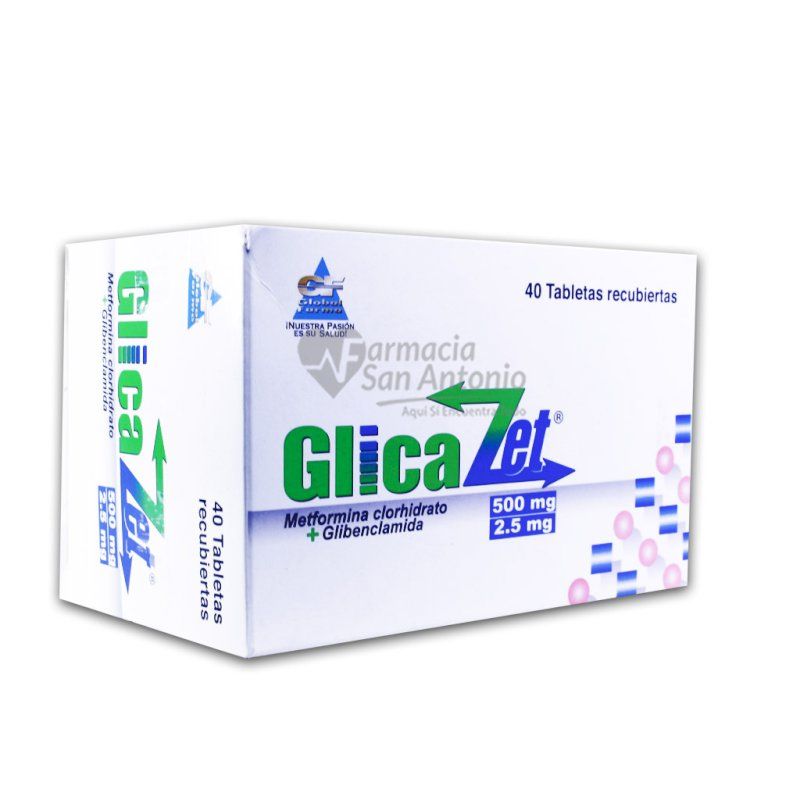 Glicazet 500mg/2,5mg x 40 Tabletas Recubiertas