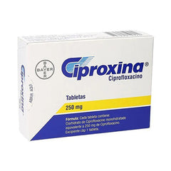 CIPROXINA TABLETAS 250 mg CAJA CON 12