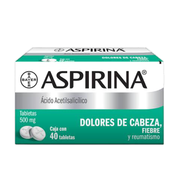 ASPIRINA TABLETAS 500 mg CAJA CON 40