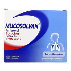 MUCOSOLVAN SOLUCION INYECTABLE 15 mg/2 mL CAJA CON 10 AMPOLLETAS