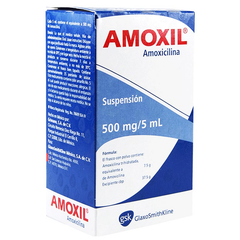 AMOXIL SUSPENSION 500 mg/5 mL FRASCO CON 75 mL