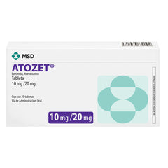 ATOZET TABLETAS 10 mg/20 mg CAJA CON 30