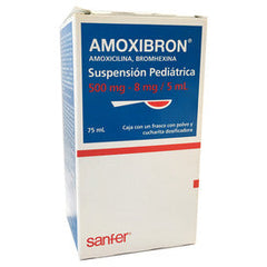 AMOXIBRON SUSPENSION PEDIATRICA 500 mg-8 mg/5 mL FRASCO CON 75 mL