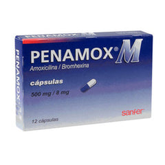 PENAMOX M CAPSULAS 500 mg/8 mg CAJA CON 12