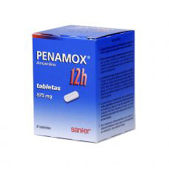 PENAMOX 12h TABLETAS 875 mg CAJA CON 8
