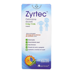 ZYRTEC SOLUCION INFANTIL 5 mg/5 mL CAJA CON FRASCO CON 100 mL