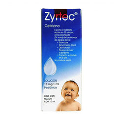 ZYRTEC SOLUCION PEDIATRICA 10 mg/1 ml CAJA CON FRASCO CON 10 mL