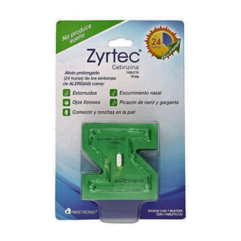 ZYRTEC TABLETAS 10 mg ENVASE CON 7 BLISTERS