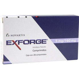 EXFORGE COMPRIMIDOS 5 mg/160 mg CAJA CON 28
