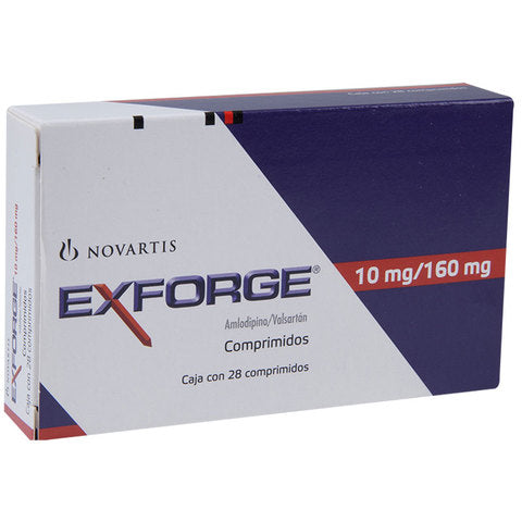 EXFORGE COMPRIMIDOS 10 mg/160 mg CAJA CON 28