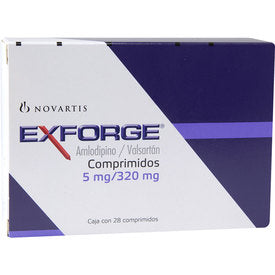 EXFORGE COMPRIMIDOS 5 mg/320 mg CAJA CON 28
