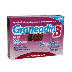 GRANEODIN B FRAMBUESA PASTILLAS 10 mg CAJA CON 24 SABOR FRAMBUESA
