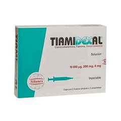 TIAMIDEXAL SOLUCION INYECTABLE 1000 ug 200 mg 4 mg CAJA CON 3 AMPOLLETAS