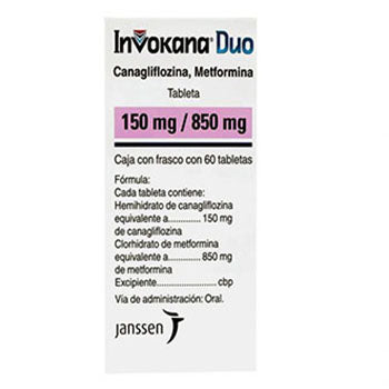 INVOKANA DUO TABLETAS 150 mg/850 mg CAJA CON FRASCO CON 60