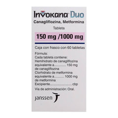 INVOKANA DUO TABLETAS 150 mg/1000 mg CAJA CON FRASCO CON 59