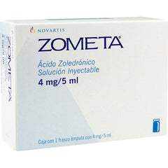 ZOMETA SOLUCION INYECTABLE 4 mg/5 mL CAJA CON 1