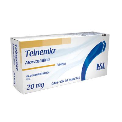 TEINEMIA TABLETAS 20 mg CAJA CON 30