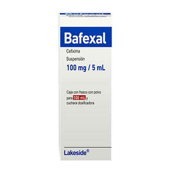 BAFEXAL SUSPENSION 100 mg/5 mL CAJA CON FRASCO PARA 100 mL