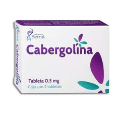 CABERGOLINA TABLETAS 0.5 mg CAJA CON 2