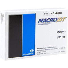 MACROZIT TABLETAS 500 mg CAJA CON 3