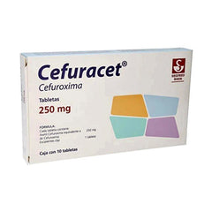 CEFURACET TABLETAS 250 mg CAJA CON 10