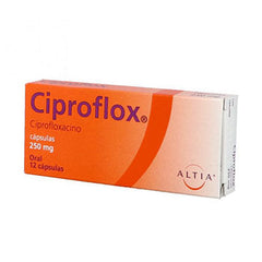 CIPROFLOX CAPSULAS 250 mg CAJA CON 12