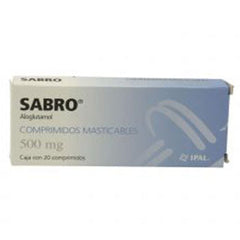 SABRO COMPRIMIDOS MASTICABLES 500 mg CAJA CON 20